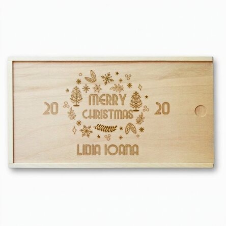 Personalised wooden gift box - Merry Christmas