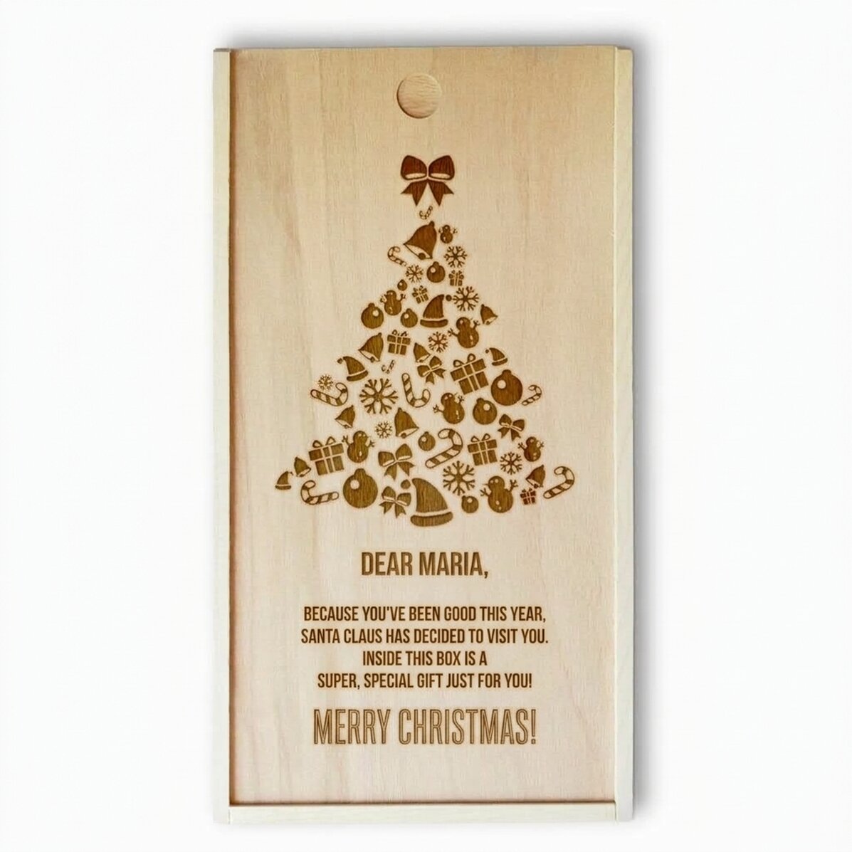 Personalised wooden gift box - Christmas tree