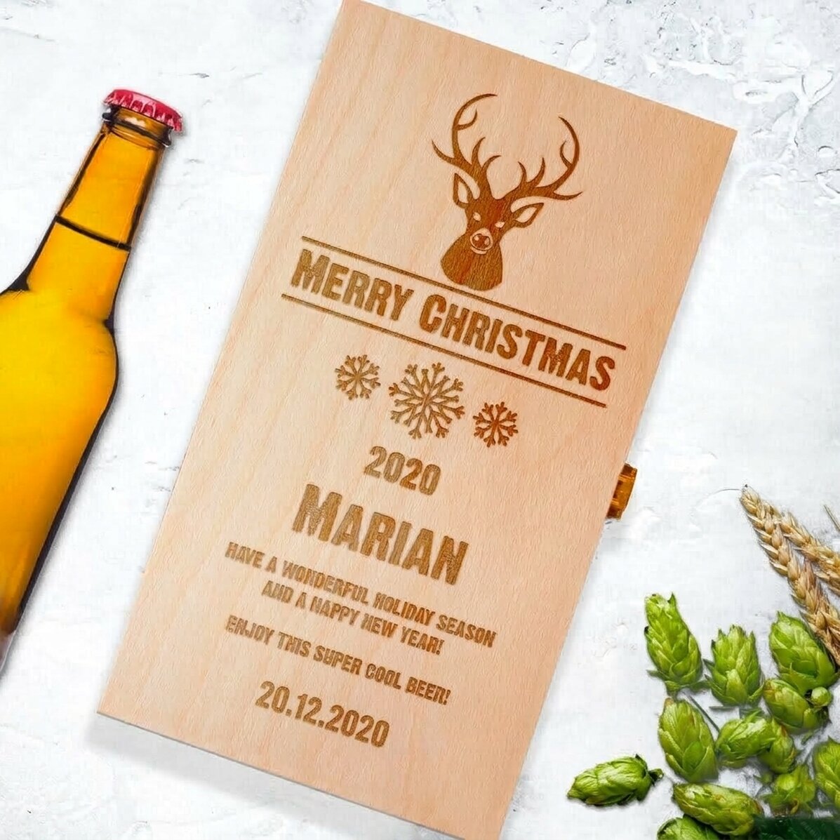 Personalised beer box for three bottles - Ren