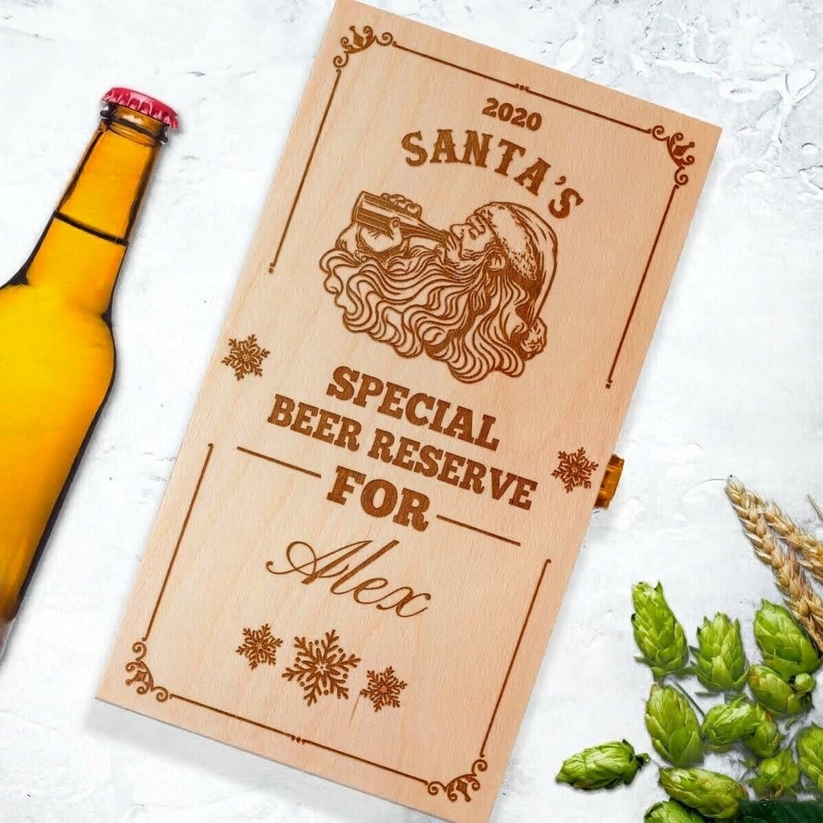 Personalised beer box for three bottles - Father Christmas