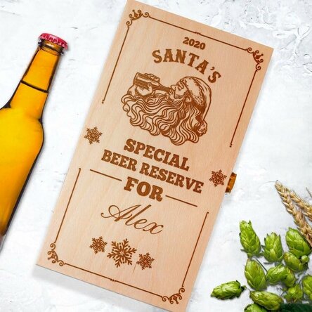 Personalised beer box for three bottles - Father Christmas