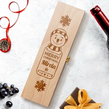 Personalised wine box - Snowman