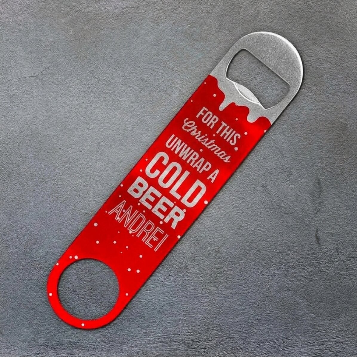 Personalised beer opener with text - This Christmas