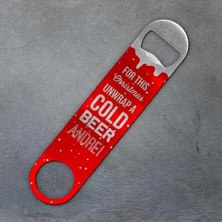 Personalised beer opener with text - This Christmas