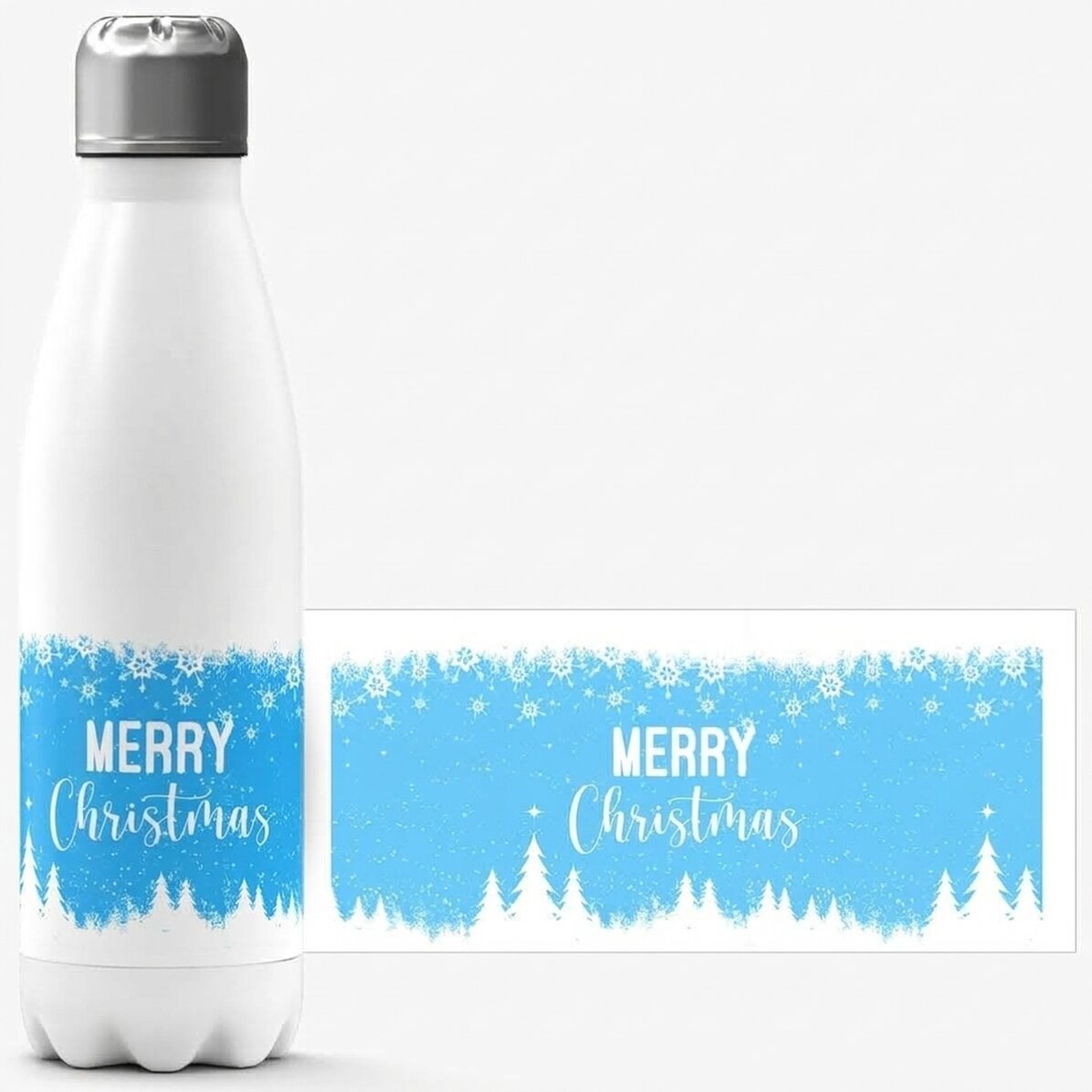 Thermos with white base personalised with name - Winter