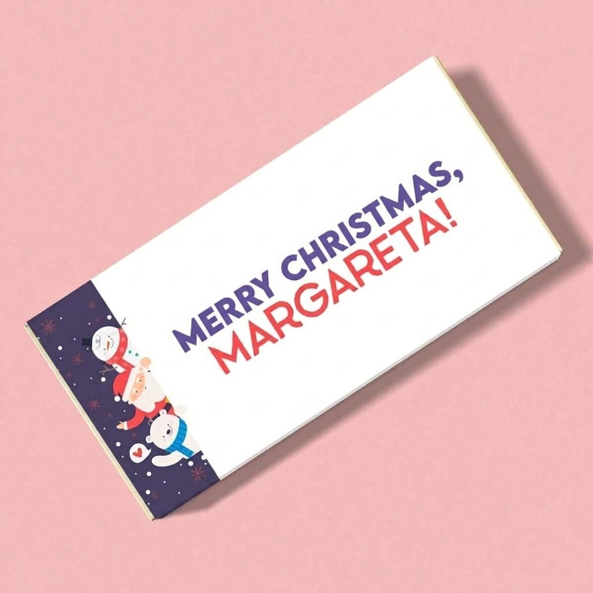 Personalised chocolate with name and message - Christmas friends