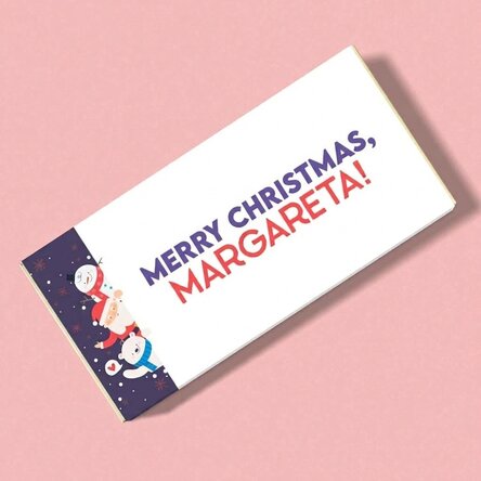 Personalised chocolate with name and message - Christmas friends