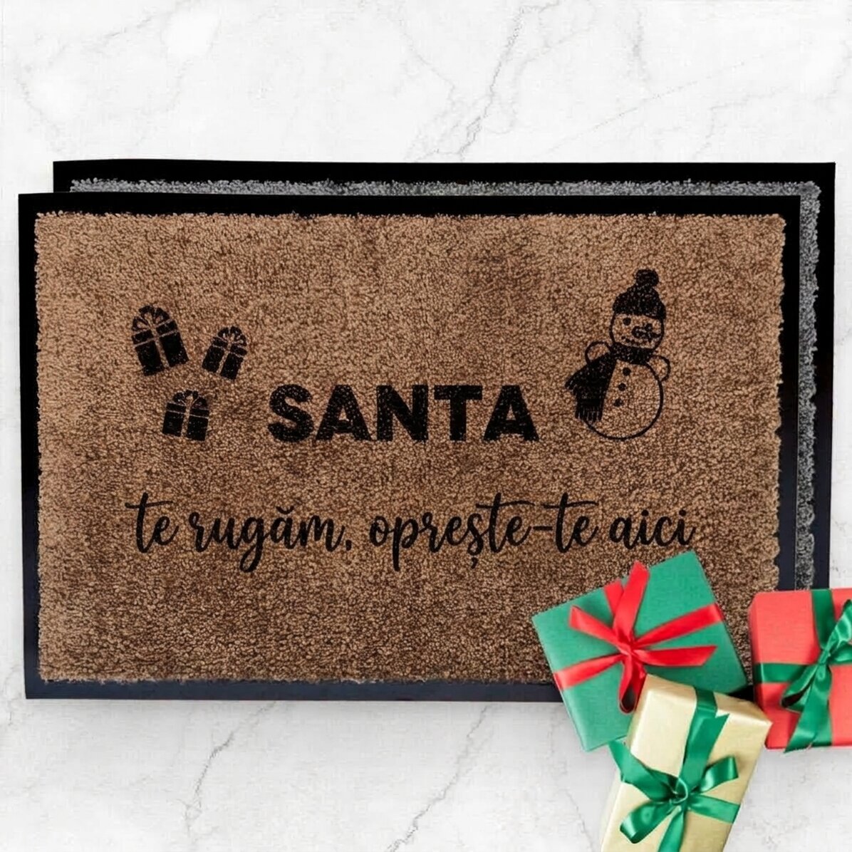 Customised indoor entrance mat - Santa please stop here