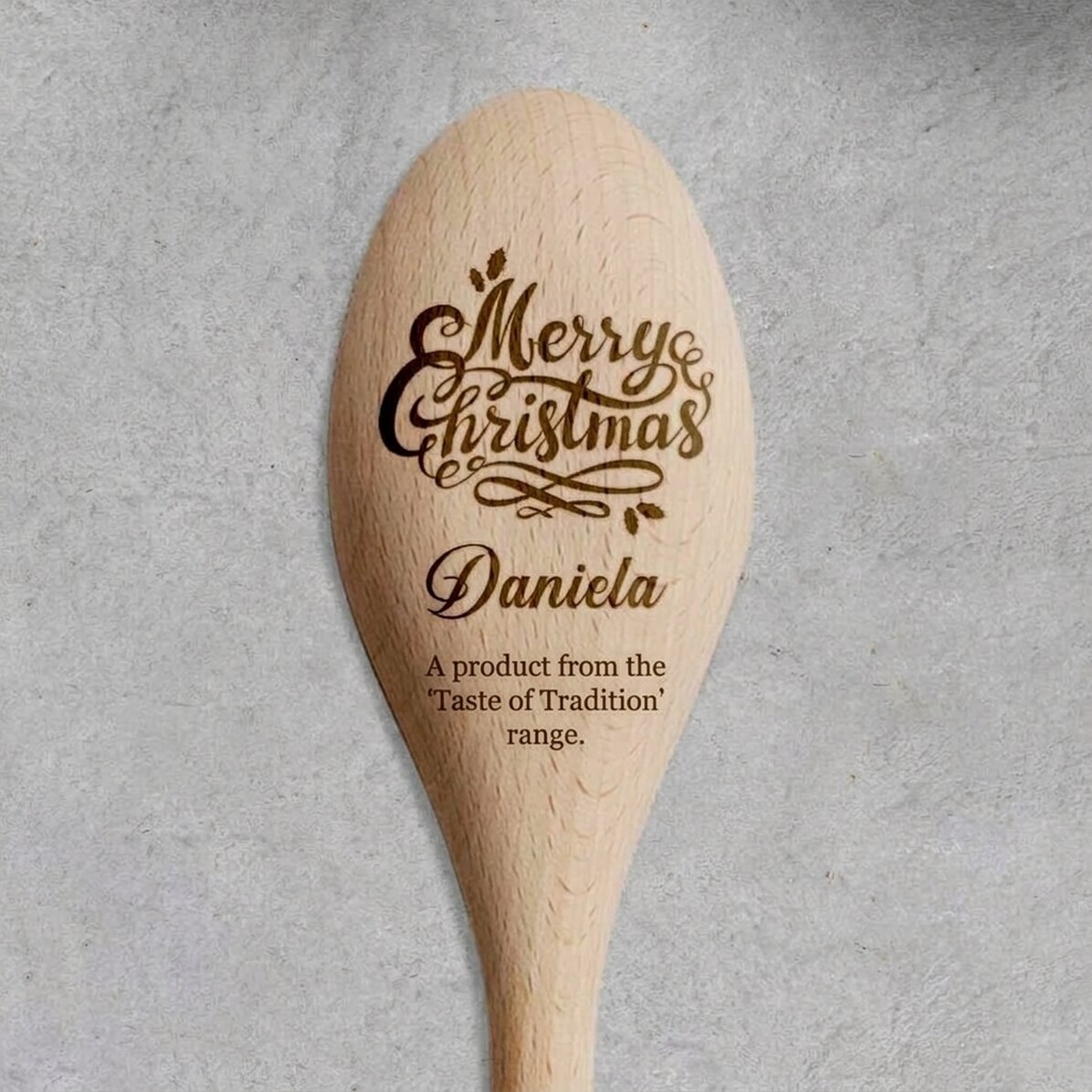 Personalised wooden spoon - Merry Christmas to you