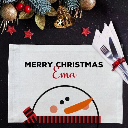 Personalised plate stand - Snowman