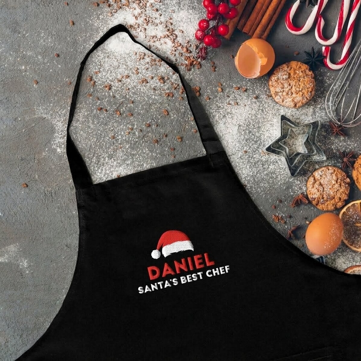Customised apron with text - Santa