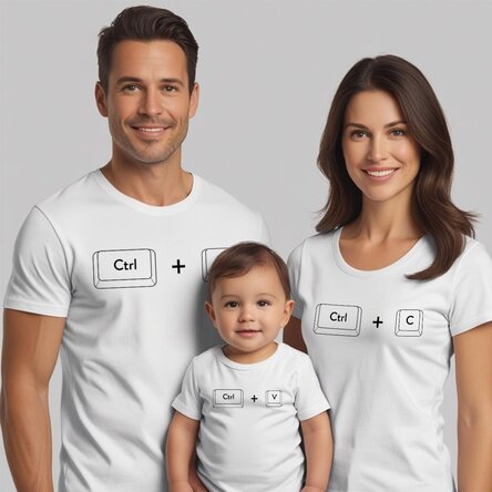 Tricou din bumbac pentru copii/adulți personalizat - Ctrl C, Ctrl V