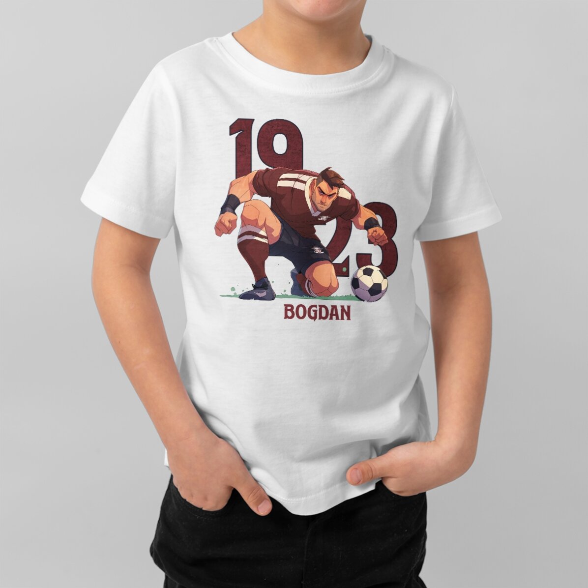 Tricou din bumbac pentru copii FC Rapid personalizat cu text - Jucător