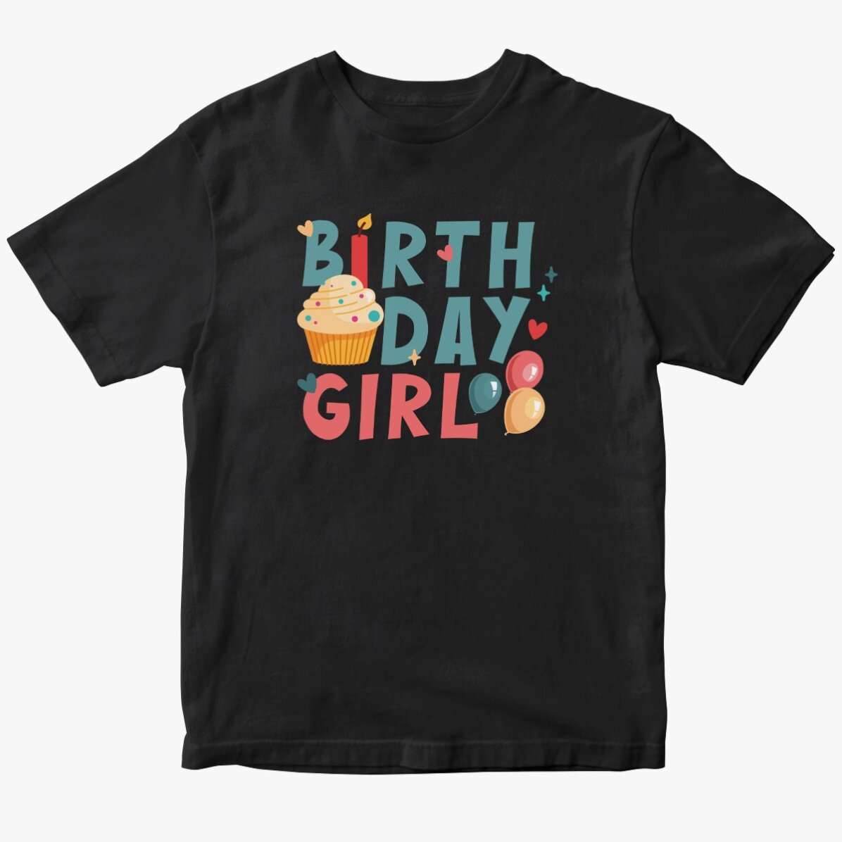 Personalised cotton T-shirt for children - Birthday Girl