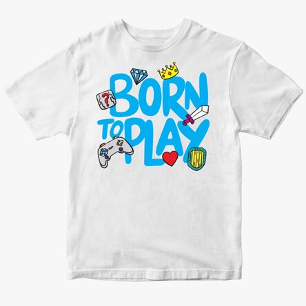 Tricou din bumbac pentru copii personalizat - Born to play