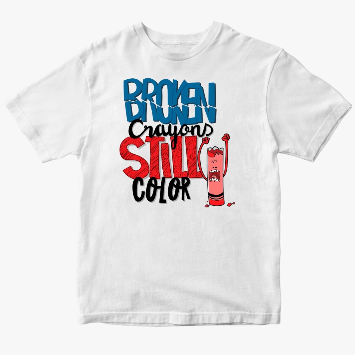 Tricou din bumbac pentru copii personalizat - Broken crayons