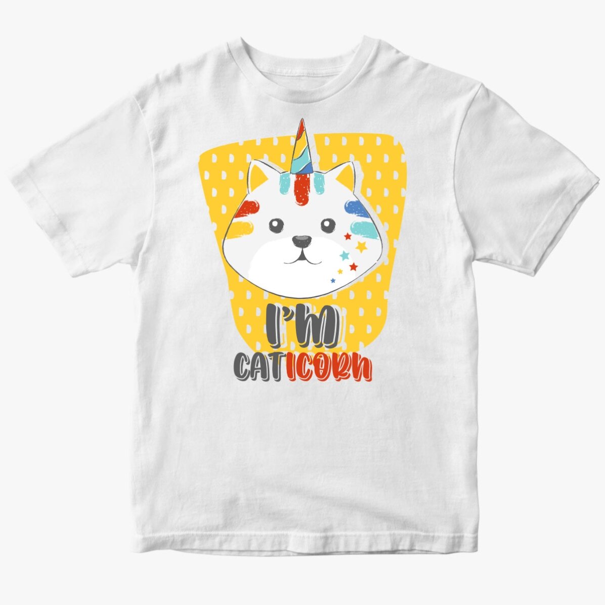 Personalised cotton T-shirt for children - Caticorn