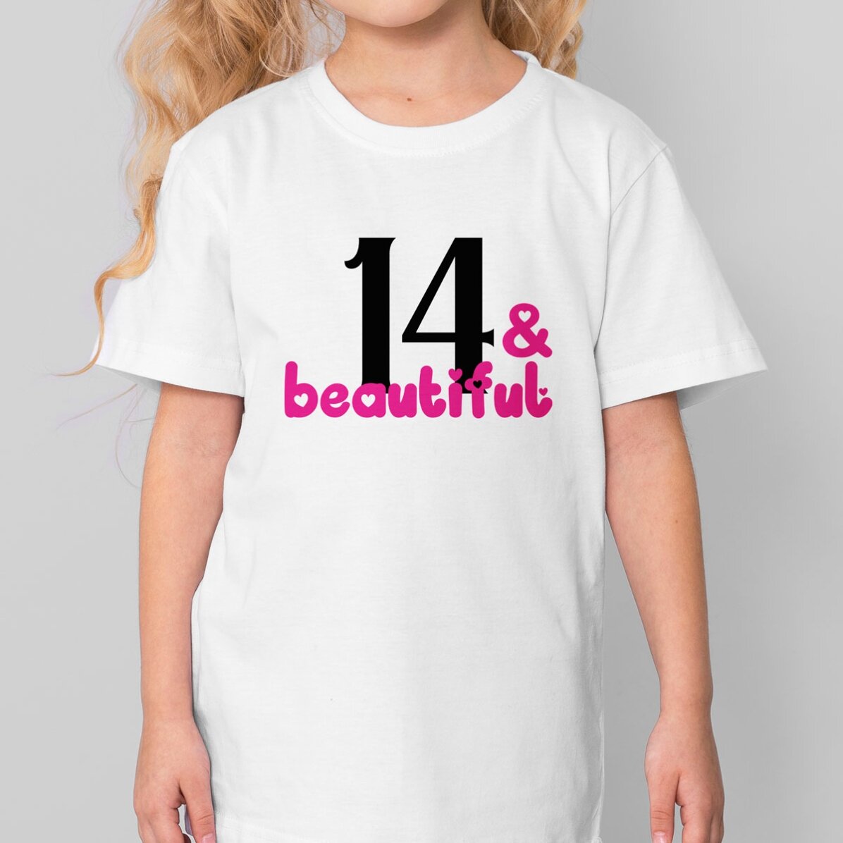 Tricou din bumbac pentru copii personalizat cu mesaj - Beautiful