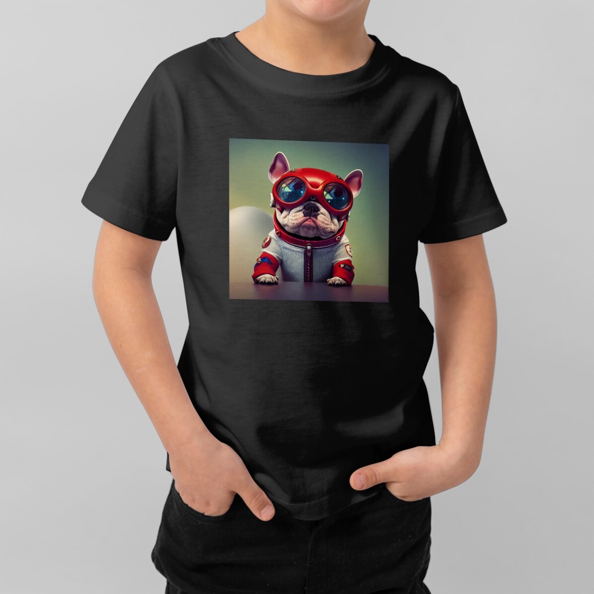 Tricou din bumbac pentru copii personalizat cu o poză pătrată