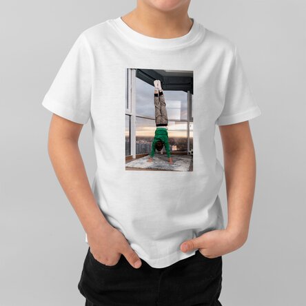 Tricou din bumbac pentru copii personalizat cu o poză tip portret