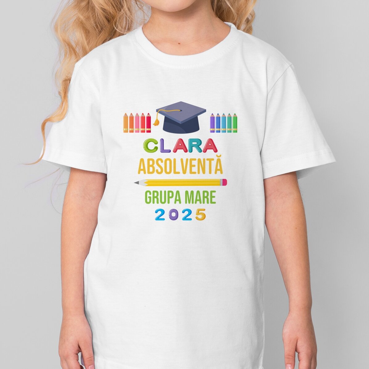 Tricou din bumbac pentru copii personalizat cu text - Absolvent