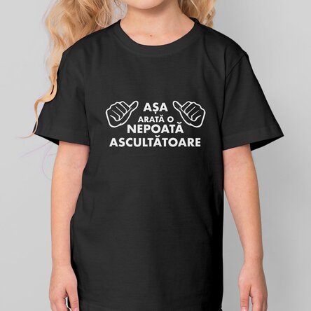 Tricou din bumbac pentru copii personalizat cu text - Așa arată...