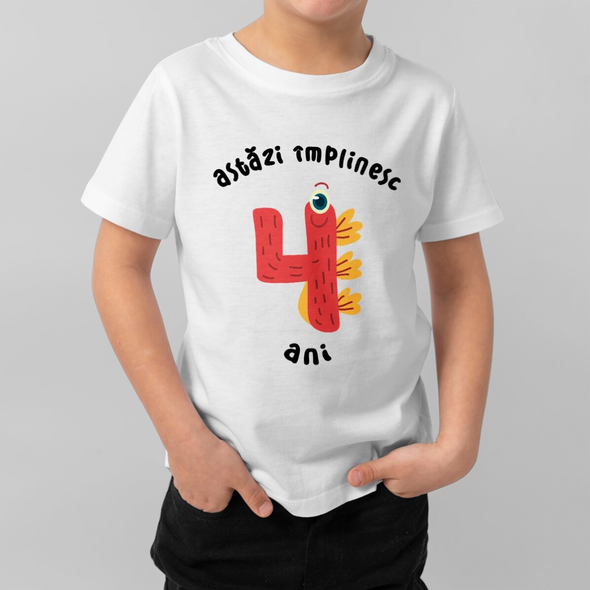 Personalised cotton T-shirt for children with text - Today I am...