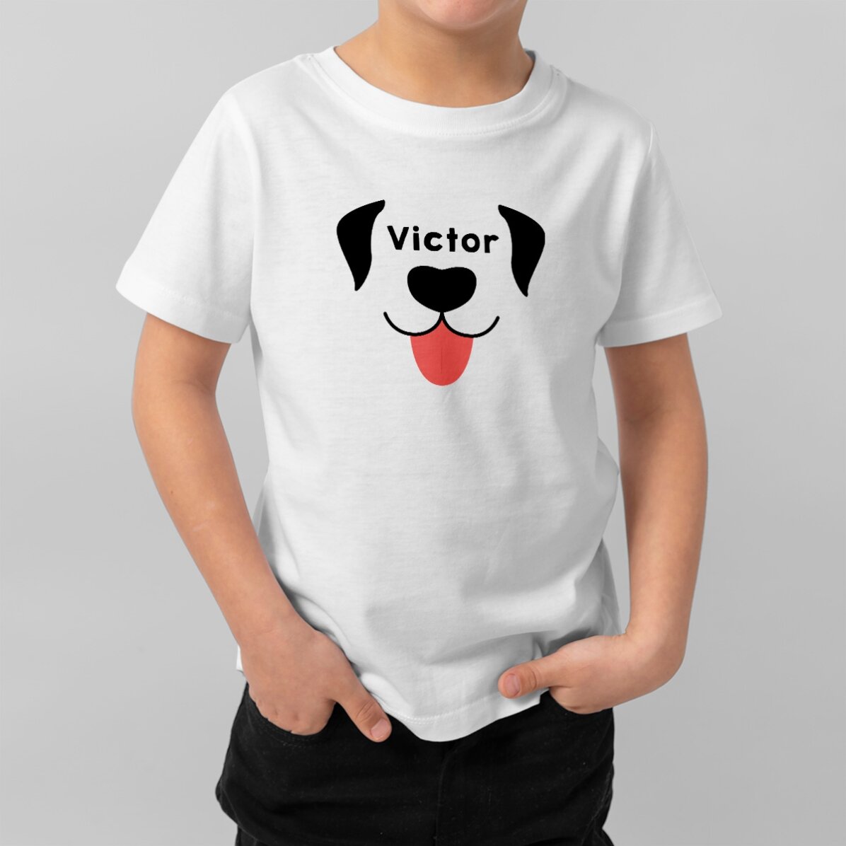 Customised cotton T-shirt for children with text - Catelus