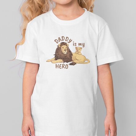 Tricou din bumbac pentru copii personalizat cu text - Daddy is my hero