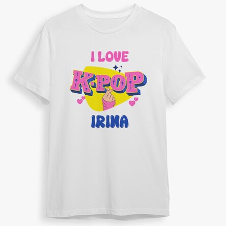 Personalised cotton T-shirt for children with text - K-pop