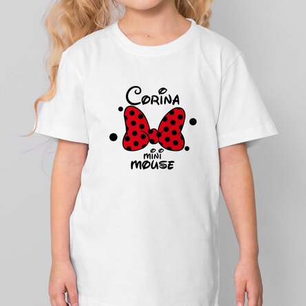 Tricou din bumbac pentru copii personalizat cu text - Mini Mouse