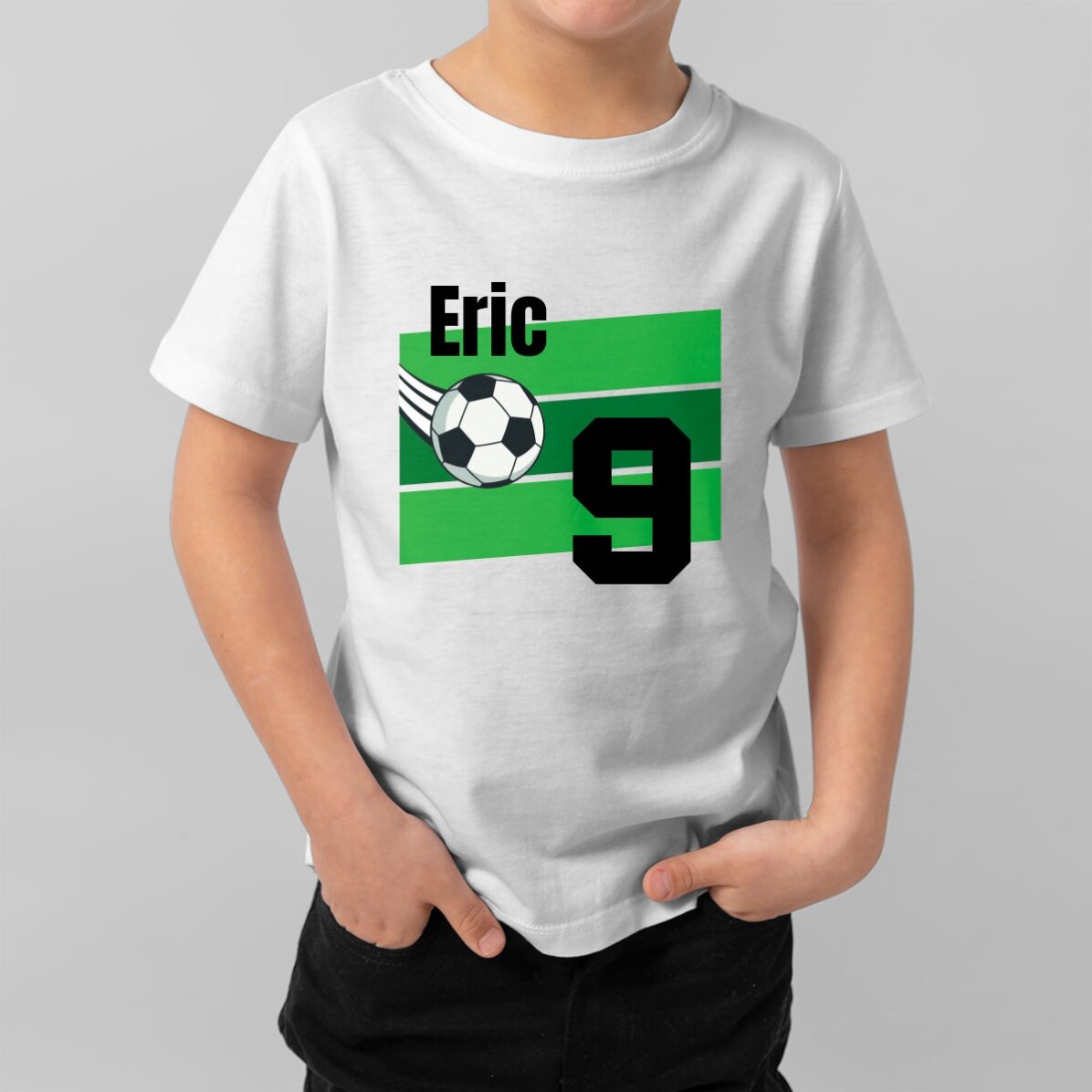 Tricou din bumbac pentru copii personalizat cu text - Soccer