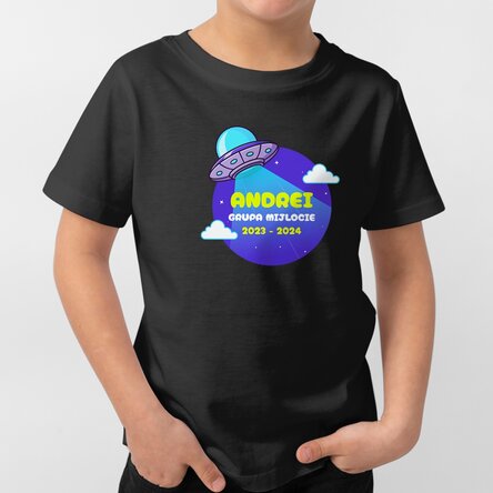 Tricou din bumbac pentru copii personalizat cu text - SPACE