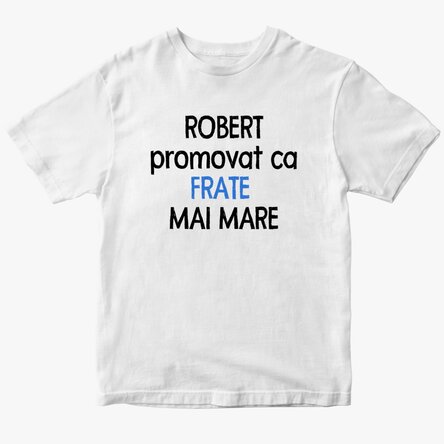 Personalised cotton T-shirt for children with text