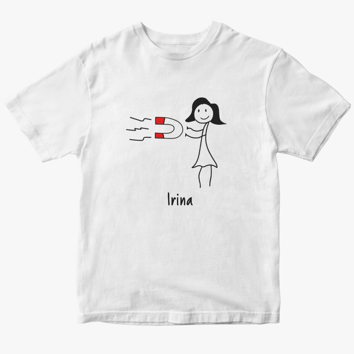 Cotton T-shirt for her, personalised with text - Magnet