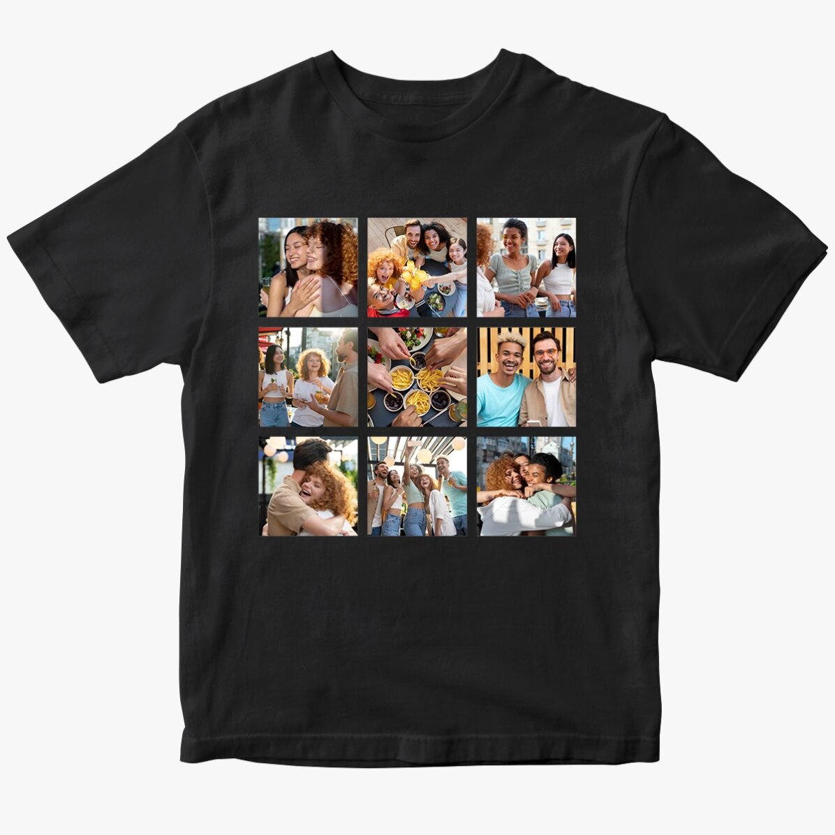 Personalised cotton T-shirt with 9 photos