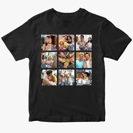 Personalised cotton T-shirt with 9 photos