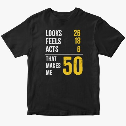 Customised cotton T-shirt with numbers - My real age
