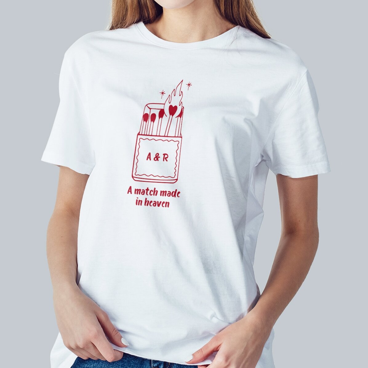 Personalised cotton T-shirt with initials - Heaven