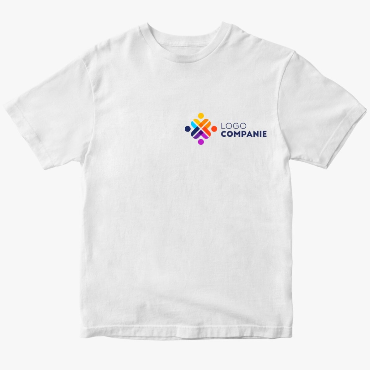 Custom cotton T-shirt with logo on the left side