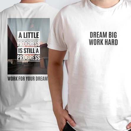 Tricou din bumbac personalizat cu mesaje și poză față-verso