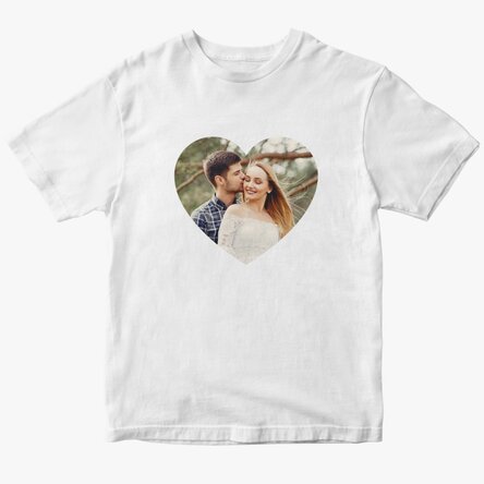 Custom cotton T-shirt with a photo - Heart