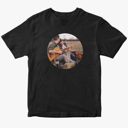 Custom cotton T-shirt with a round photo