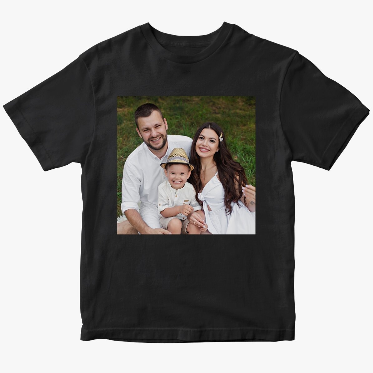 Custom cotton T-shirt with a square photo