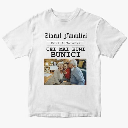 Personalised cotton T-shirt with photo and text - The best grandparents