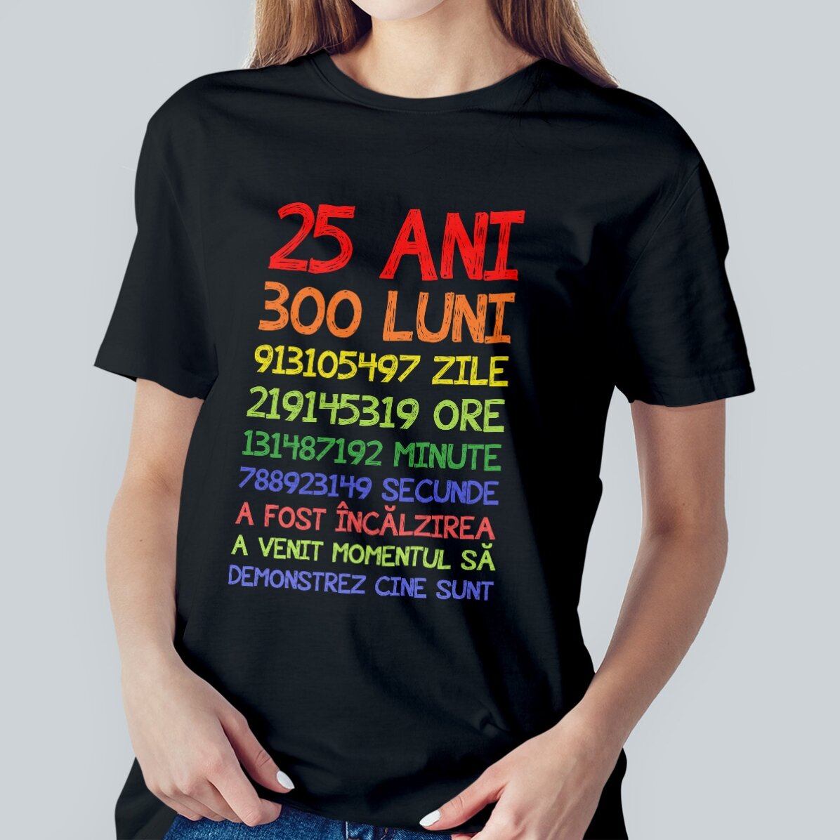 Custom cotton T-shirt with text - 25 years