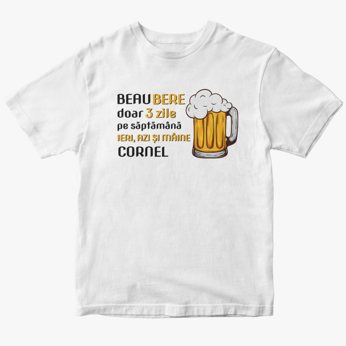 Custom cotton T-shirt with text - 3 days of beer