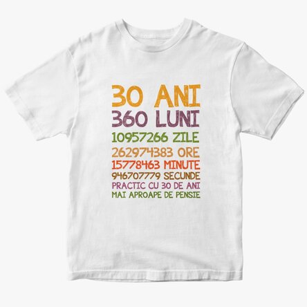 Custom cotton T-shirt with text - 30 years