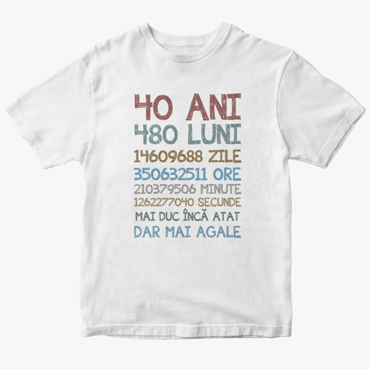 Personalised cotton T-shirt with text - 40 years