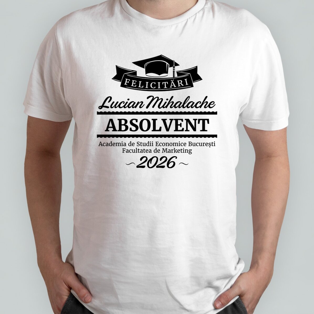 Custom cotton T-shirt with text - Graduate